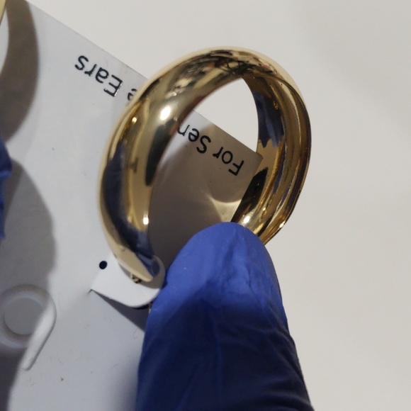 Belk Elegant Gold Tone Chunky Hoop Earrings for Sensitive Ears - Women's Jewelry - Picture 8 of 10